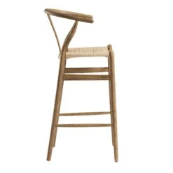 Hansel Wooden Natural Weave Bar Stool, Light Walnut Colour Frame -Daals Store XN R161 LIGHTWALNUT WB3