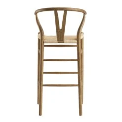 Hansel Wooden Natural Weave Bar Stool, Light Walnut Colour Frame -Daals Store XN R161 LIGHTWALNUT WB5