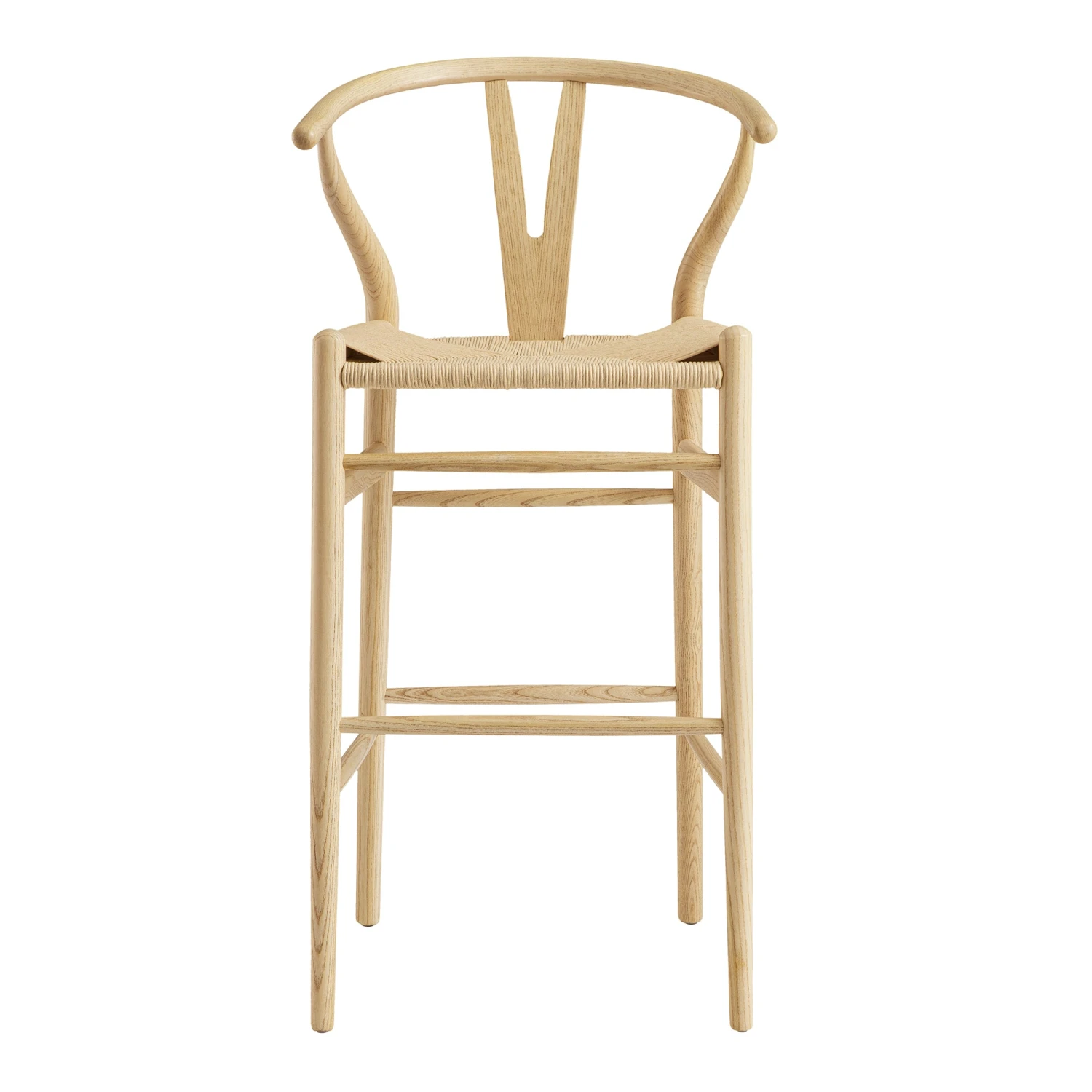 Hansel Wooden Natural Weave Bar Stool, Natural Frame 1 Hansel Wooden Natural Weave Bar Stool, Natural Frame
