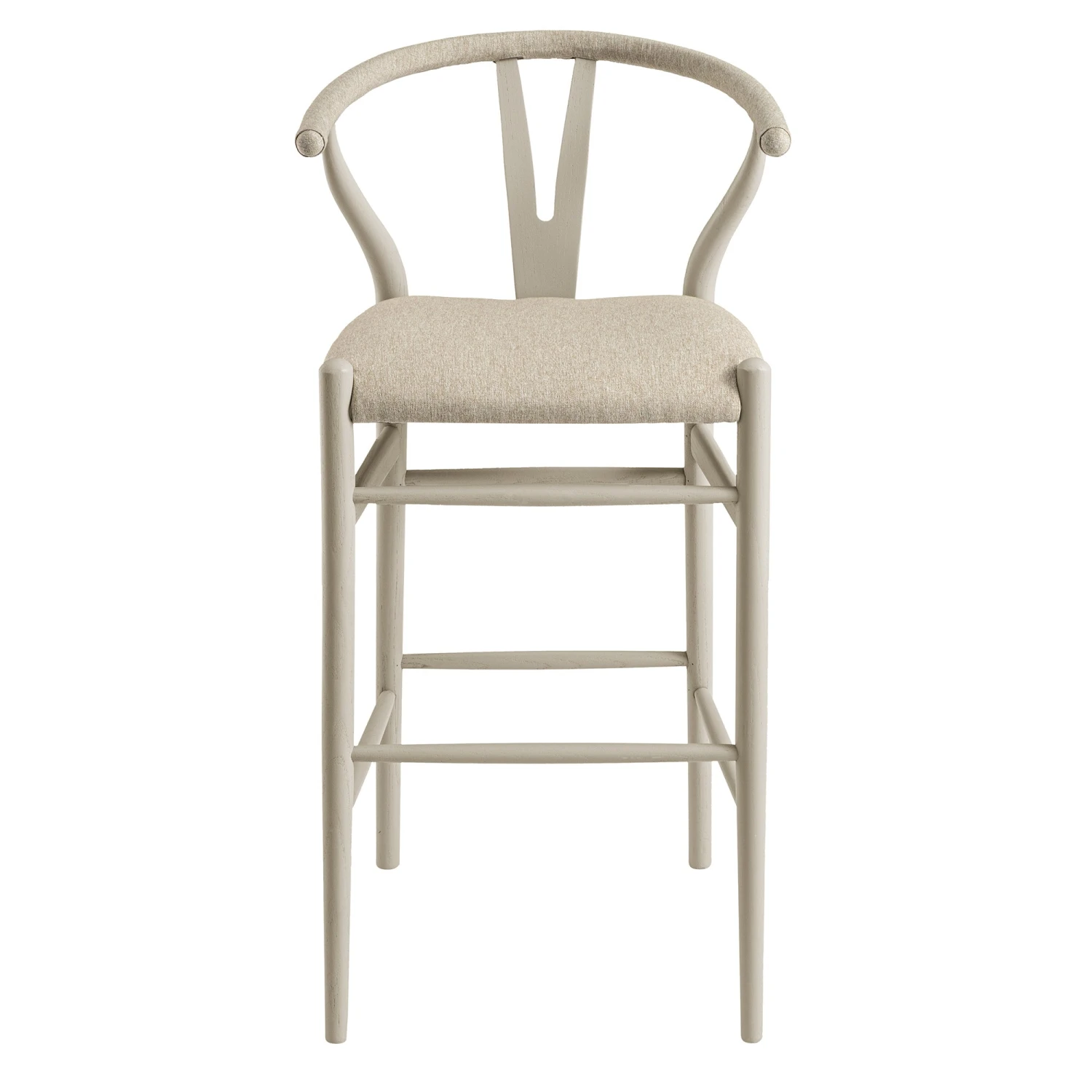 Hansel Bar Stool, Taupe Frame With Oatmeal Fabric Seat 1 Hansel Bar Stool, Taupe Frame With Oatmeal Fabric Seat