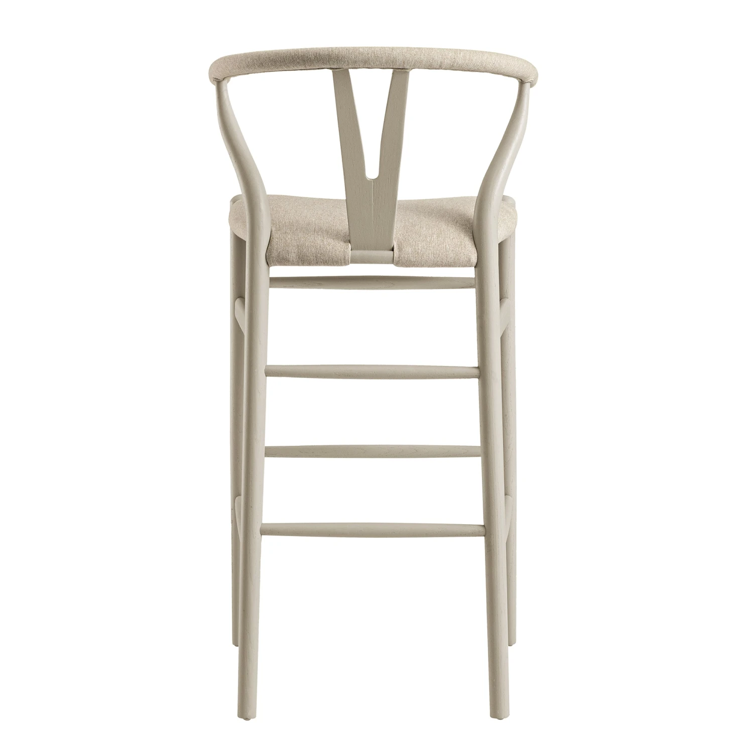 Hansel Bar Stool, Taupe Frame With Oatmeal Fabric Seat 7 Hansel Bar Stool, Taupe Frame With Oatmeal Fabric Seat - Image 7