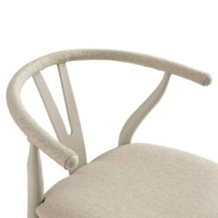 Hansel Bar Stool, Taupe Frame With Oatmeal Fabric Seat 18 Hansel Bar Stool, Taupe Frame With Oatmeal Fabric Seat -Daals Store XN R163 OATFAB TAUPE detail1