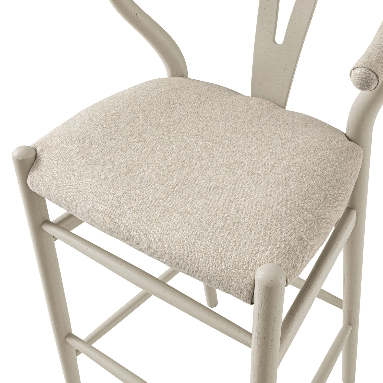 Hansel Bar Stool, Taupe Frame With Oatmeal Fabric Seat 9 Hansel Bar Stool, Taupe Frame With Oatmeal Fabric Seat - Image 9
