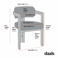 Stanford Curved Walnut Wood Frame Grey Velvet Chair 19 Stanford Curved Walnut Wood Frame Grey Velvet Chair -Daals Store XNDCH 727 CHART