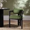 Stanford Curved Oak Frame Upholstered Chair, Moss Green Velvet Black Frame -Daals Store XNDCH 727 GREEN VEL main