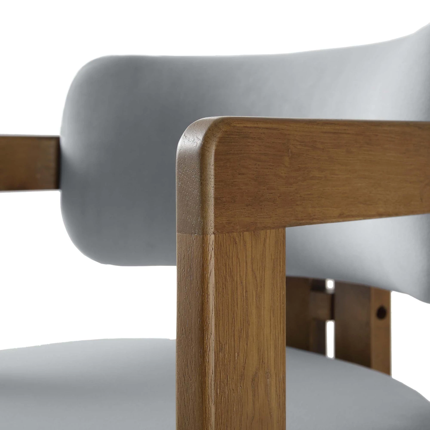 Stanford Curved Walnut Wood Frame Grey Velvet Chair 12 Stanford Curved Walnut Wood Frame Grey Velvet Chair - Image 12