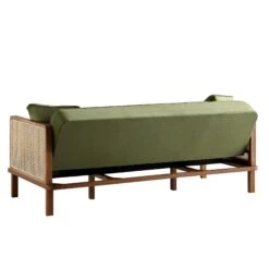 Pienza Cane Sofa Bed, Moss Green Velvet With Walnut Frame 26 Pienza Cane Sofa Bed, Moss Green Velvet With Walnut Frame -Daals Store XNSF 760 GREENVEL WALN WB6