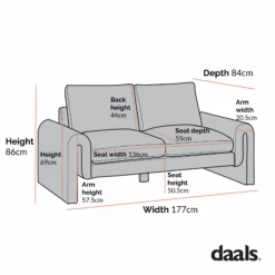 Hampstead Taupe Boucle Curved 2-Seater Sofa 15 Hampstead Taupe Boucle Curved 2-Seater Sofa -Daals Store XRSF 2161 2ST CHART 1