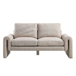Hampstead Taupe Boucle Curved 2-Seater Sofa 13 Hampstead Taupe Boucle Curved 2-Seater Sofa -Daals Store XRSF 2161 TAUPE BOUCLE 2ST WB1