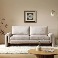 Hampstead Taupe Boucle Curved 3-Seater Sofa