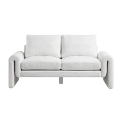 Hampstead White Boucle Curved 2-Seater Sofa -Daals Store XRSF 2161 WHITE BOUCLE 2ST WB1