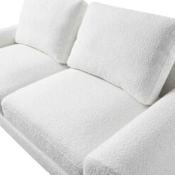 Hampstead White Boucle Curved 2-Seater Sofa -Daals Store XRSF 2161 WHITE BOUCLE 2ST detail1