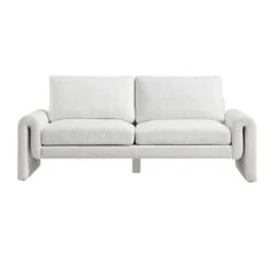 Hampstead White Boucle Curved 3-Seater Sofa -Daals Store XRSF 2161 WHITE BOUCLE 3ST WB1