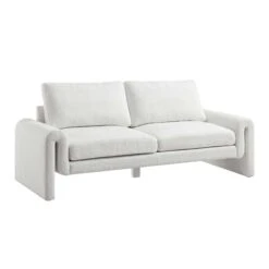 Hampstead White Boucle Curved 3-Seater Sofa -Daals Store XRSF 2161 WHITE BOUCLE 3ST WB2