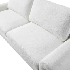 Hampstead White Boucle Curved 3-Seater Sofa -Daals Store XRSF 2161 WHITE BOUCLE 3ST detail2