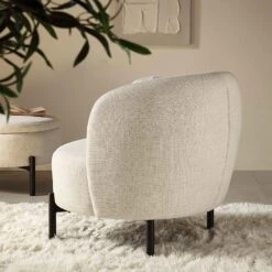 Amboise Armchair With Ball Cushion, Beige Linen Blend -Daals Store XRSF 2183 BEIGE LIN 1ST scene4