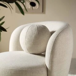 Amboise Armchair With Ball Cushion, Beige Linen Blend -Daals Store XRSF 2183 BEIGE LIN 1ST scene5