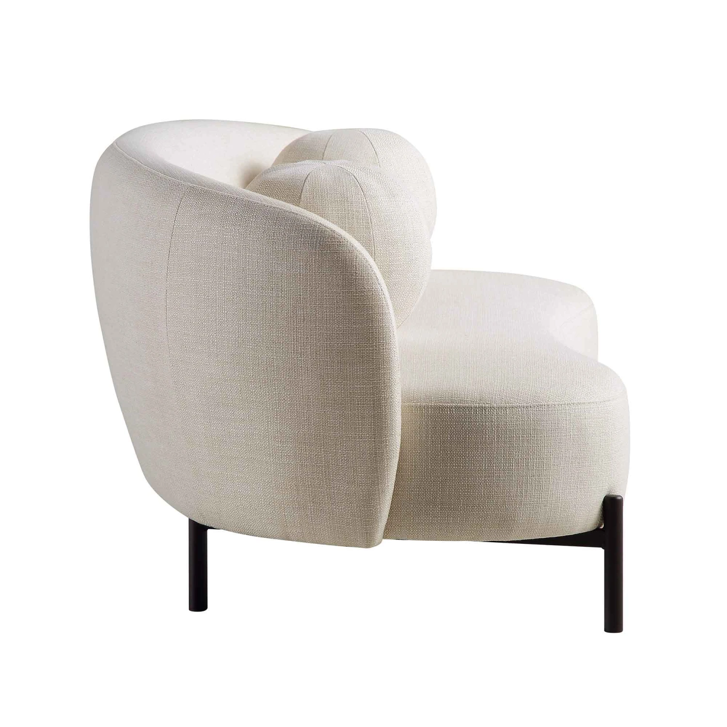 Amboise 3-Seater Curved Sofa With Ball Cushions, Beige Linen Blend 11 Amboise 3-Seater Curved Sofa With Ball Cushions, Beige Linen Blend - Image 11