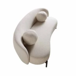 Amboise 3-Seater Curved Sofa With Ball Cushions, Beige Linen Blend 28 Amboise 3-Seater Curved Sofa With Ball Cushions, Beige Linen Blend -Daals Store XRSF 2183 BEIGE LIN 3ST WB6