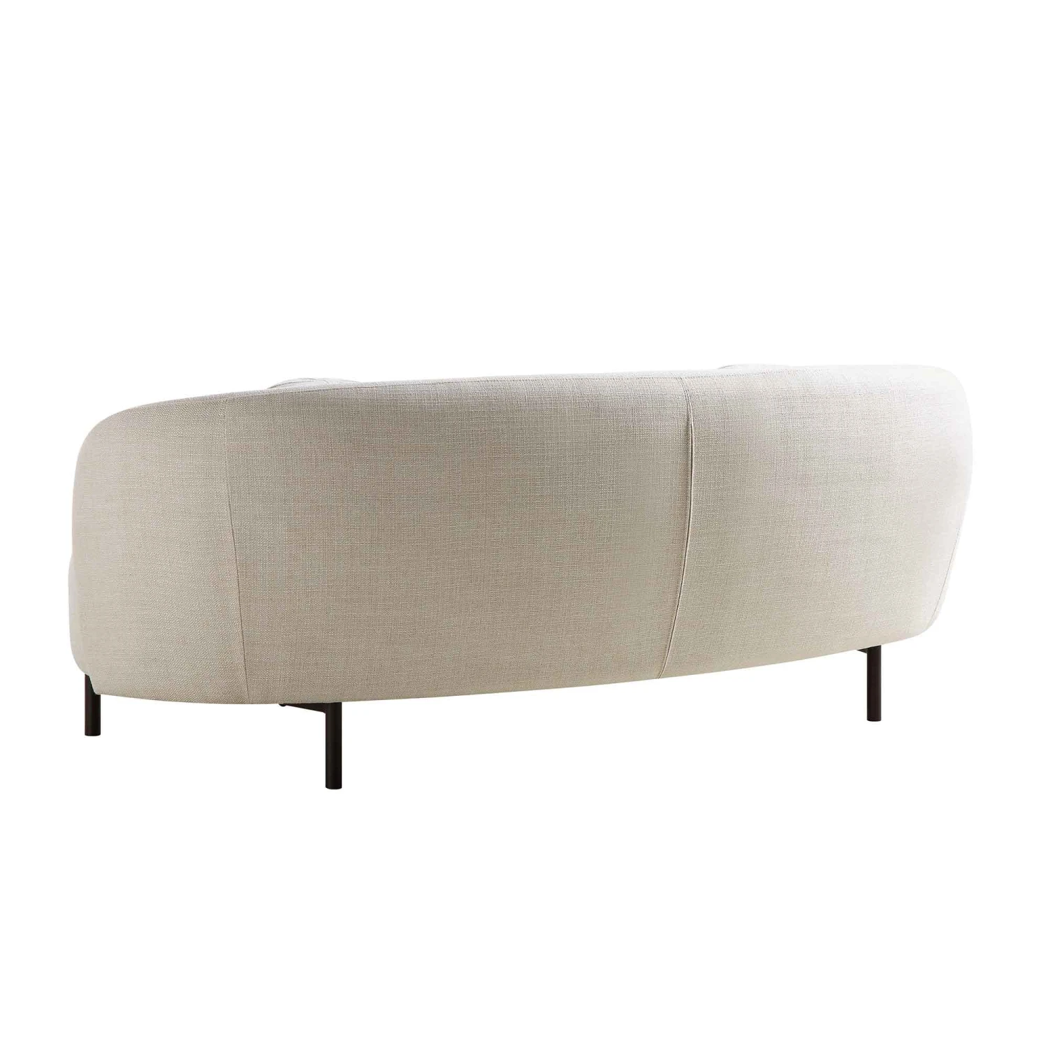 Amboise 3-Seater Curved Sofa With Ball Cushions, Beige Linen Blend 13 Amboise 3-Seater Curved Sofa With Ball Cushions, Beige Linen Blend - Image 13