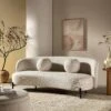 Amboise 3-Seater Curved Sofa With Ball Cushions, Beige Linen Blend -Daals Store XRSF 2183 BEIGE LIN 3ST main