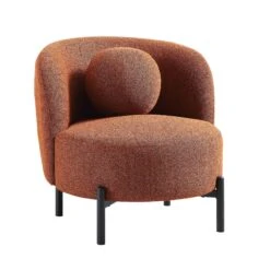 Amboise Armchair With Ball Cushion, Brick Boucle -Daals Store XRSF 2183 BRICK BOU 1ST WB1