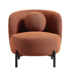 Amboise Armchair With Ball Cushion, Brick Boucle -Daals Store XRSF 2183 BRICK BOU 1ST WB2