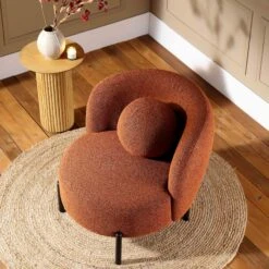 Amboise Armchair With Ball Cushion, Brick Boucle -Daals Store XRSF 2183 BRICK BOU 1ST scene2