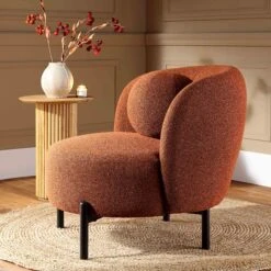 Amboise Armchair With Ball Cushion, Brick Boucle -Daals Store XRSF 2183 BRICK BOU 1ST scene3