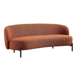 Amboise 3-Seater Curved Sofa With Ball Cushions, Brick Boucle 21 Amboise 3-Seater Curved Sofa With Ball Cushions, Brick Boucle -Daals Store XRSF 2183 BRICK BOU 3ST WB2