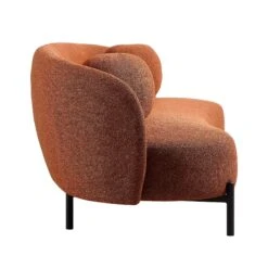 Amboise 3-Seater Curved Sofa With Ball Cushions, Brick Boucle 25 Amboise 3-Seater Curved Sofa With Ball Cushions, Brick Boucle -Daals Store XRSF 2183 BRICK BOU 3ST WB6