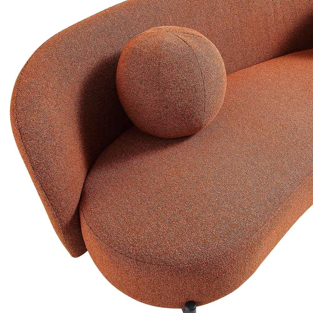 Amboise 3-Seater Curved Sofa With Ball Cushions, Brick Boucle 13 Amboise 3-Seater Curved Sofa With Ball Cushions, Brick Boucle - Image 13