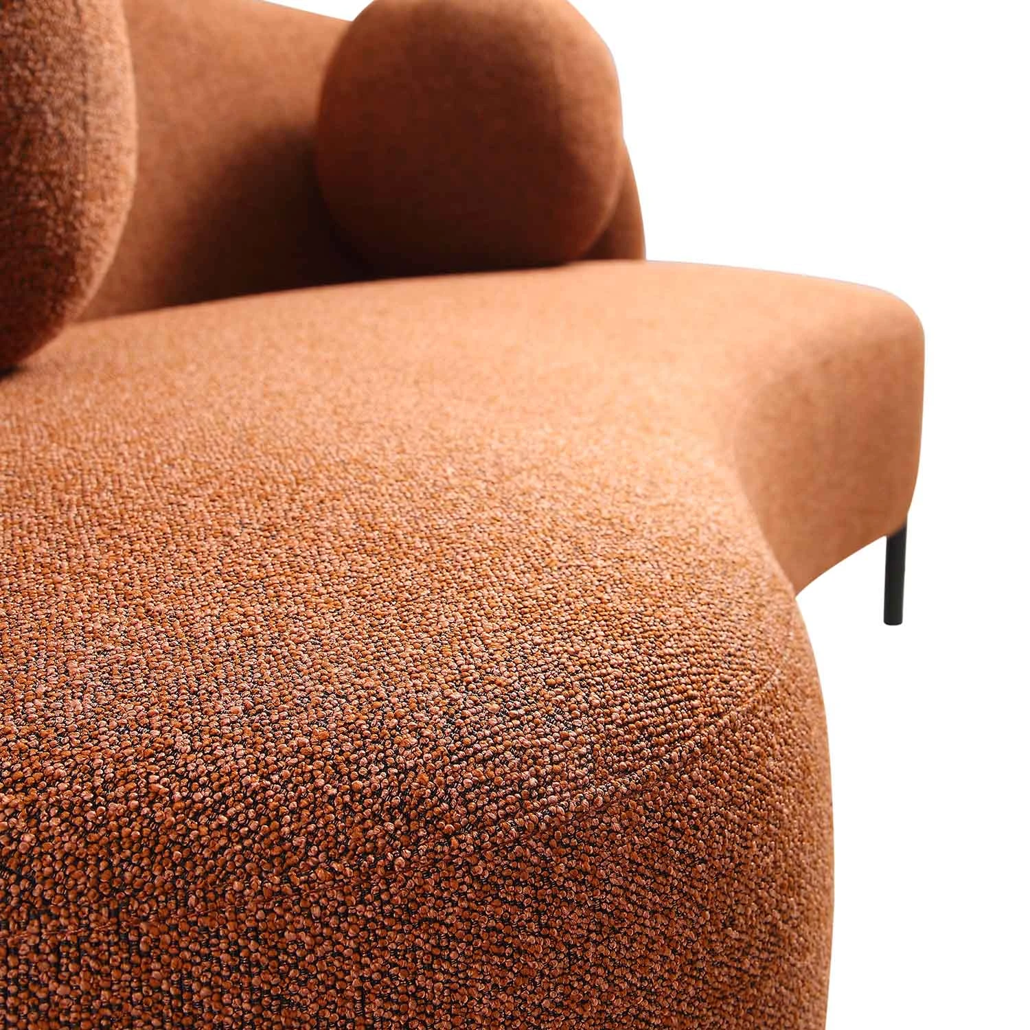 Amboise 3-Seater Curved Sofa With Ball Cushions, Brick Boucle 14 Amboise 3-Seater Curved Sofa With Ball Cushions, Brick Boucle - Image 14