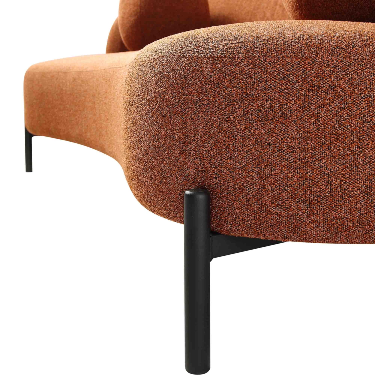 Amboise 3-Seater Curved Sofa With Ball Cushions, Brick Boucle 15 Amboise 3-Seater Curved Sofa With Ball Cushions, Brick Boucle - Image 15