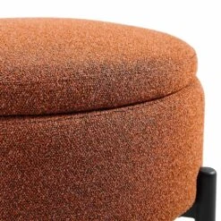 Amboise Round Storage Pouffe, Brick Boucle 17 Amboise Round Storage Pouffe, Brick Boucle -Daals Store XRSF 2183 BRICK BOU STOOL detail1