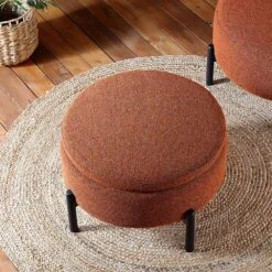 Amboise Round Storage Pouffe, Brick Boucle 12 Amboise Round Storage Pouffe, Brick Boucle -Daals Store XRSF 2183 BRICK BOU STOOL scene2