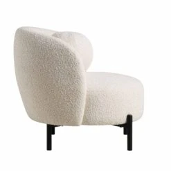 Amboise Armchair With Ball Cushion, Ecru Boucle -Daals Store XRSF 2183 ERCU BOU 1ST WB3