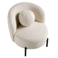 Amboise Armchair With Ball Cushion, Ecru Boucle -Daals Store XRSF 2183 ERCU BOU 1ST WB4
