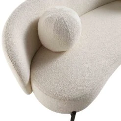 Amboise 3-Seater Curved Sofa With Ball Cushions, Ecru Boucle -Daals Store XRSF 2183 ERCU BOU 3ST detail1