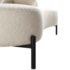 Amboise 3-Seater Curved Sofa With Ball Cushions, Ecru Boucle -Daals Store XRSF 2183 ERCU BOU 3ST detail3