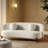 Amboise 3-Seater Curved Sofa With Ball Cushions, Ecru Boucle 14 Amboise 3-Seater Curved Sofa With Ball Cushions, Ecru Boucle -Daals Store XRSF 2183 ERCU BOU 3ST main