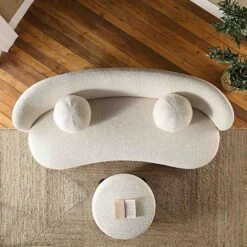 Amboise 3-Seater Curved Sofa With Ball Cushions, Ecru Boucle -Daals Store XRSF 2183 ERCU BOU 3ST scene4