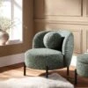 Amboise Armchair With Ball Cushion, Spruce Green Textured Fabric -Daals Store XRSF 2183 GREEN BOU 1ST main