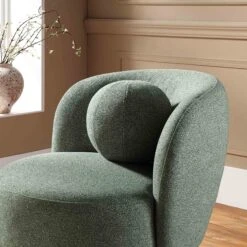 Amboise Armchair With Ball Cushion, Spruce Green Textured Fabric -Daals Store XRSF 2183 GREEN BOU 1ST scene4