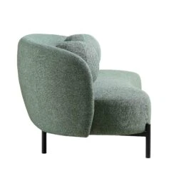Amboise 3-Seater Curved Sofa With Ball Cushions, Spruce Green Textured Fabric 24 Amboise 3-Seater Curved Sofa With Ball Cushions, Spruce Green Textured Fabric -Daals Store XRSF 2183 GREEN BOU 3ST WB5