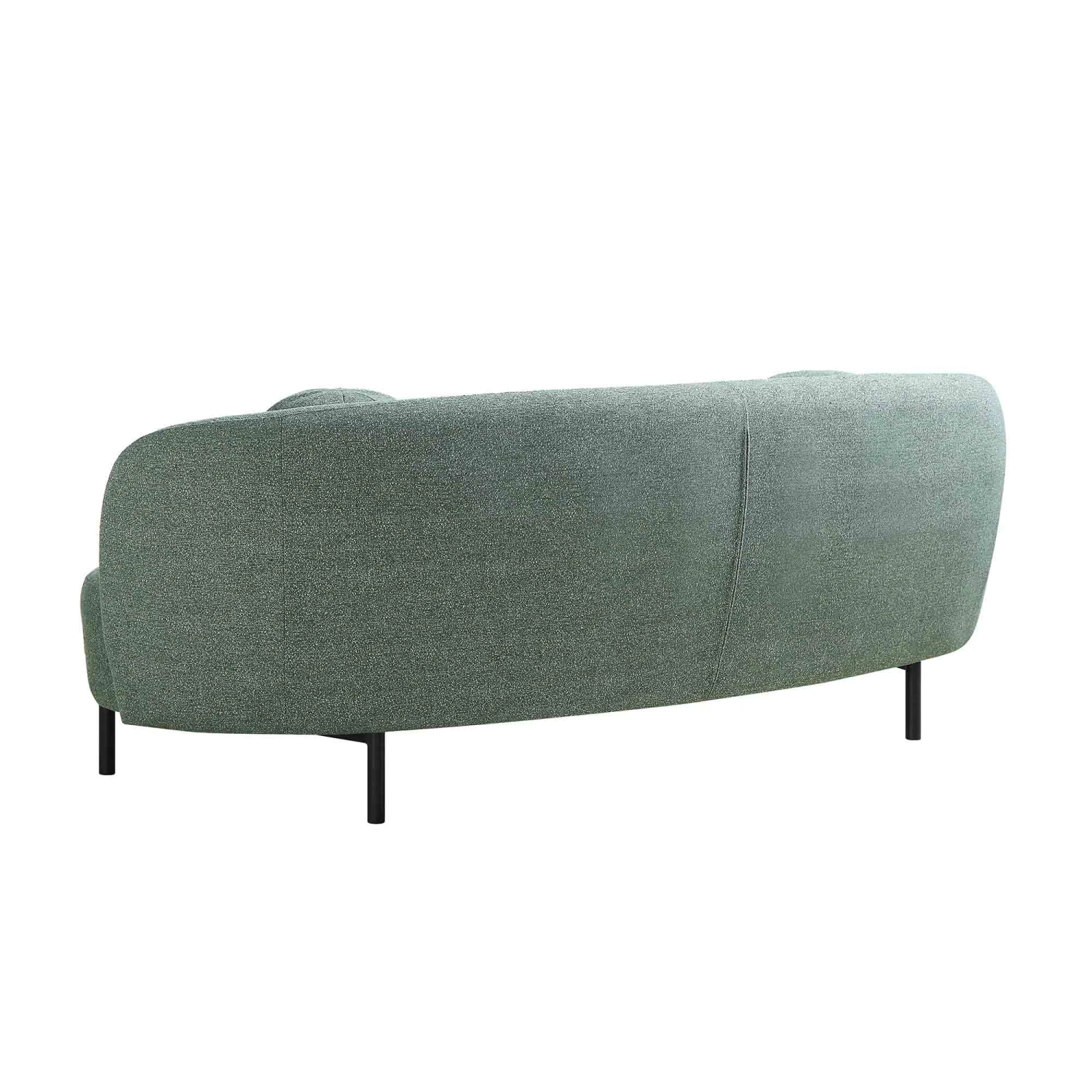 Amboise 3-Seater Curved Sofa With Ball Cushions, Spruce Green Textured Fabric 11 Amboise 3-Seater Curved Sofa With Ball Cushions, Spruce Green Textured Fabric - Image 11