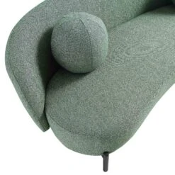 Amboise 3-Seater Curved Sofa With Ball Cushions, Spruce Green Textured Fabric 26 Amboise 3-Seater Curved Sofa With Ball Cushions, Spruce Green Textured Fabric -Daals Store XRSF 2183 GREEN BOU 3ST detail1