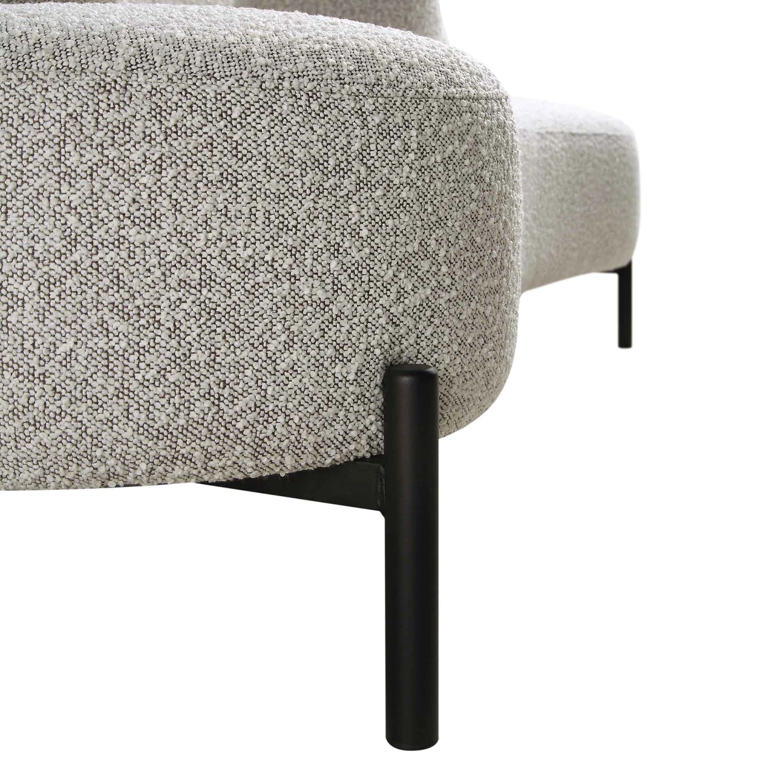 Amboise 3-Seater Curved Sofa With Ball Cushions, Mist Grey Boucle 14 Amboise 3-Seater Curved Sofa With Ball Cushions, Mist Grey Boucle - Image 14