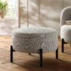 Amboise Round Storage Pouffe, Mist Grey Boucle 35 Amboise Round Storage Pouffe, Mist Grey Boucle -Daals Store XRSF 2183 GREY BOU STOOL main