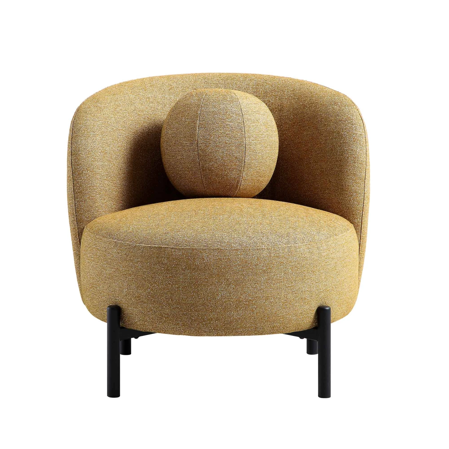 Amboise Armchair With Ball Cushion, Marigold Textured Fabric 7 Amboise Armchair With Ball Cushion, Marigold Textured Fabric - Image 7